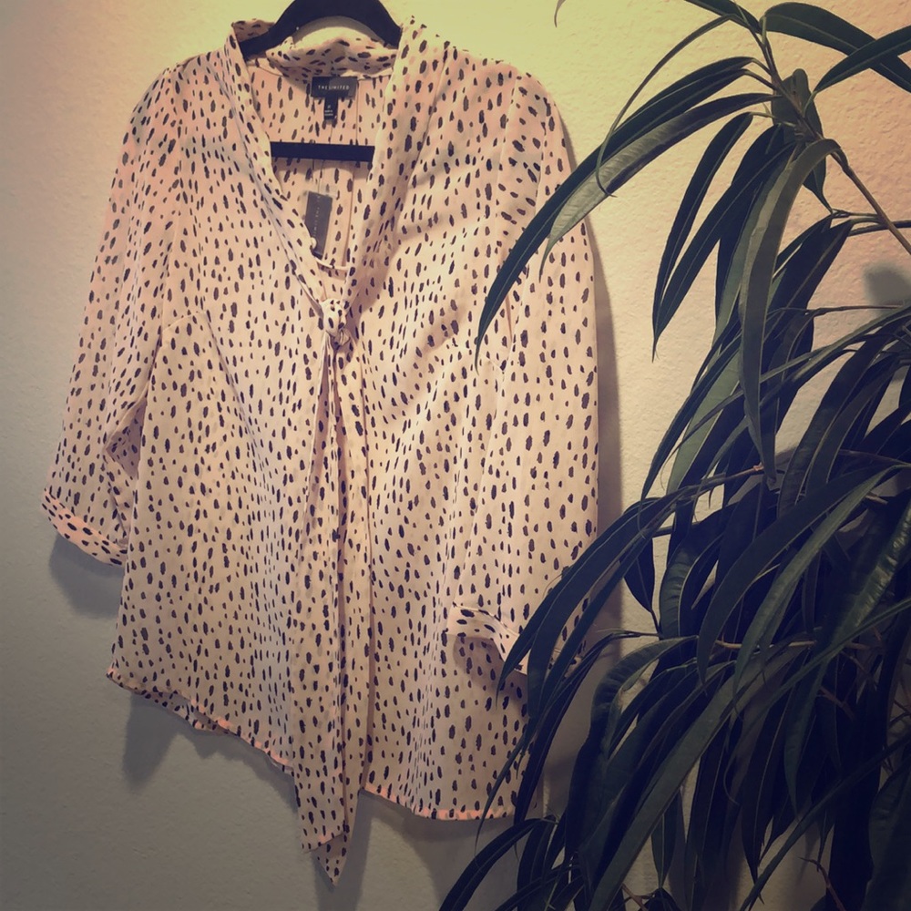 NWT The Limited Pink Leopard Print Blouse